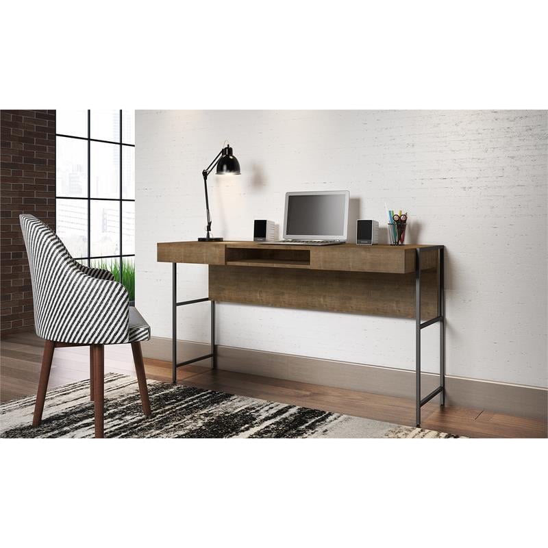 Casabianca Modern Clark Executive Engineered Wood Office Desk in Walnut