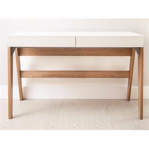 casabianca modern blanc engineered wood office desk in light oak