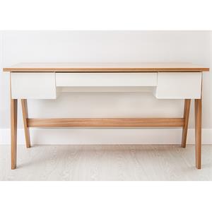 casabianca modern blanc executive engineered wood office desk in light oak