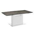 Modern Olivia Stainless Steel Extendable Motorized Dining Table in Brown