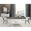 Modern Olivia Stainless Steel Extendable Motorized Dining Table in Brown