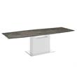 Modern Olivia Stainless Steel Extendable Motorized Dining Table in Brown