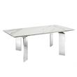 Modern Astor Stainless Steel Extendable Xl Motorized Dining Table in White