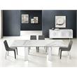 Modern Astor Stainless Steel Extendable Xl Motorized Dining Table in White