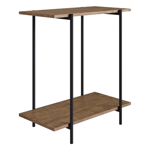 casabianca furniture modern peak engineered wood end table in walnut