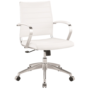 casabianca modern linea engineered wood adjustable office chair in white
