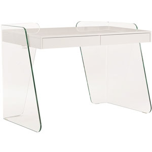 casabianca modern archie engineered wood office desk in white