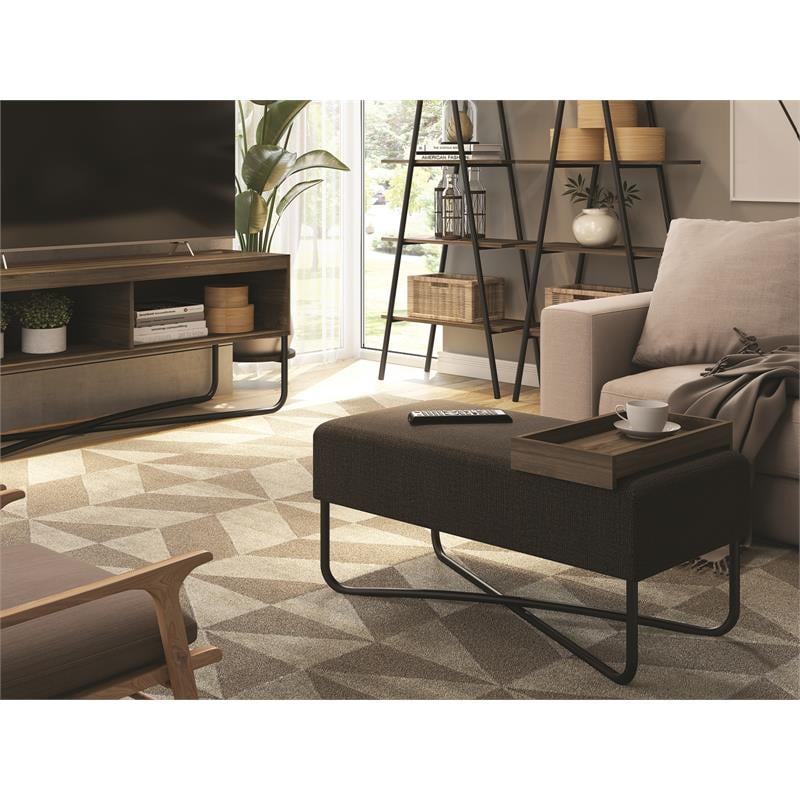 Casabianca Furniture Modern Ace Engineered Wood Bench in Brown