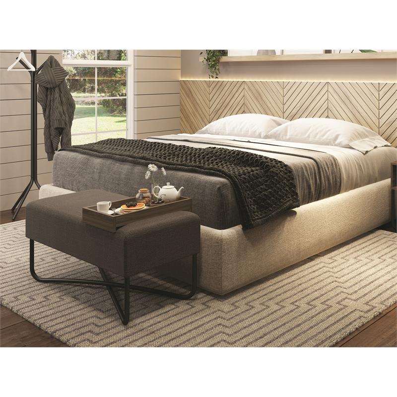 Casabianca Furniture Modern Ace Engineered Wood Bench in Brown
