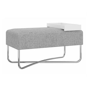 casabianca furniture modern ace engineered wood bench in gray