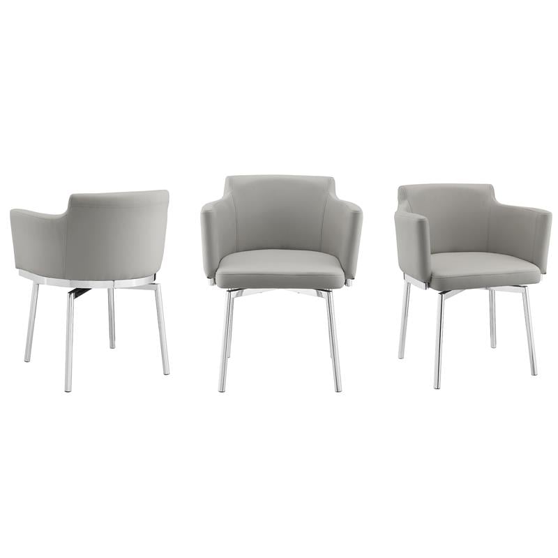 Casabianca Furniture Modern Suzzie Faux Dining Chair in Gray