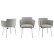 Casabianca Furniture Modern Suzzie Faux Dining Chair in Gray