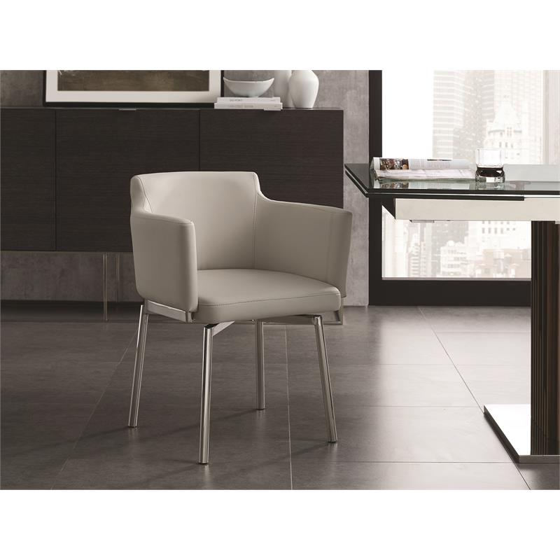 Casabianca Furniture Modern Suzzie Faux Dining Chair in Gray