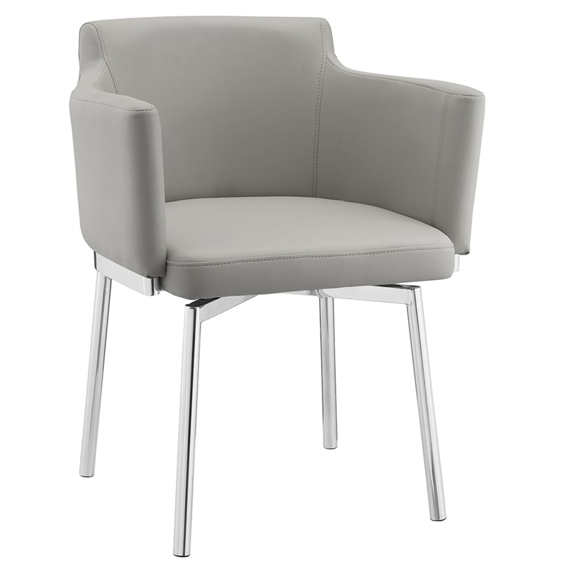 Casabianca Furniture Modern Suzzie Faux Dining Chair in Gray