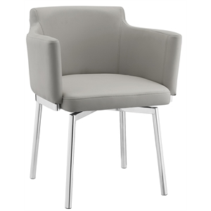 casabianca furniture modern suzzie faux dining chair in gray