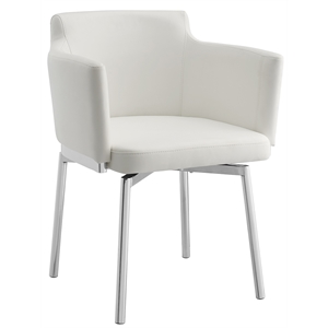 casabianca furniture modern suzzie faux dining chair in white