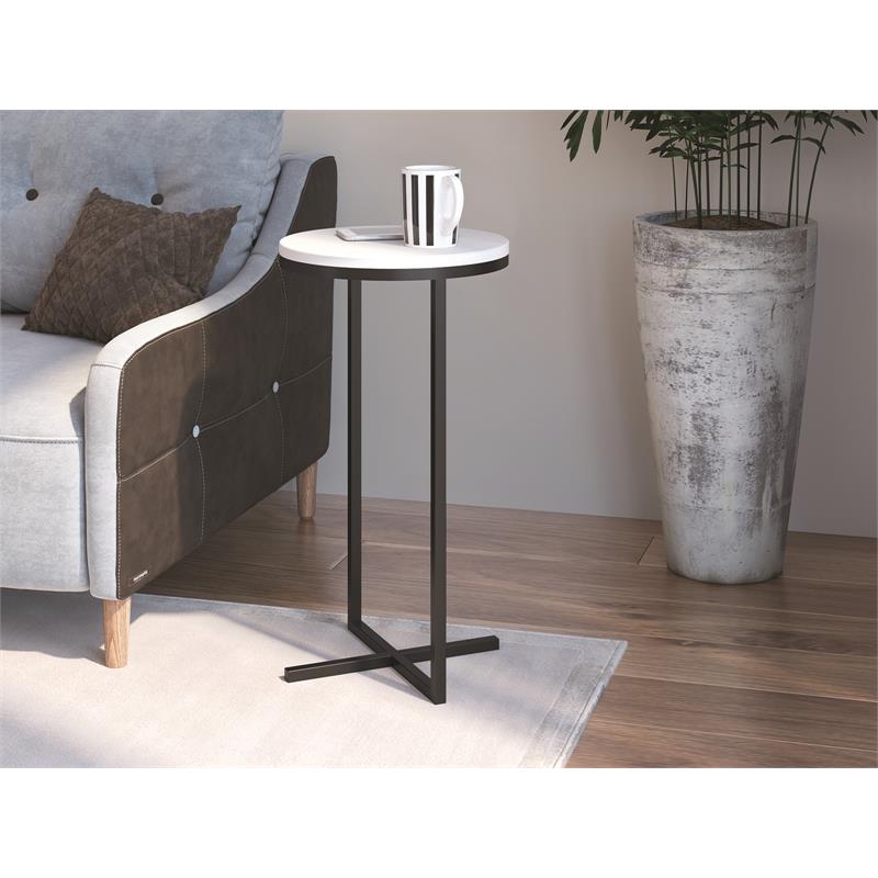 Casabianca Furniture Modern Rosy Engineered Wood End Table in White