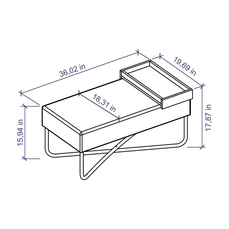 Casabianca Furniture Modern Ace Engineered Wood Bench in Brown