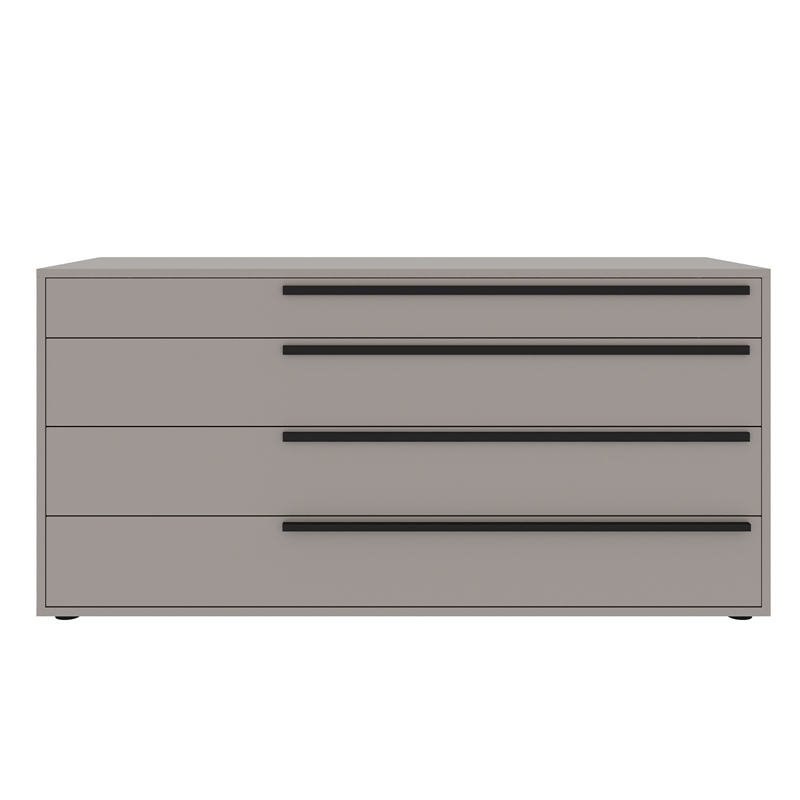 Casabianca Furniture Carter Wood 4-Drawers Bedroom Dresser in Taupe Matte