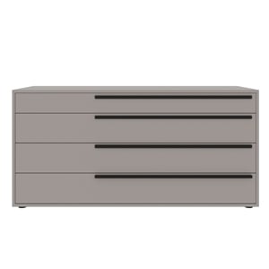 Casabianca Furniture Carter Wood 4-Drawers Bedroom Dresser in Taupe Matte