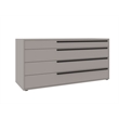 Casabianca Furniture Carter Wood 4-Drawers Bedroom Dresser in Taupe Matte