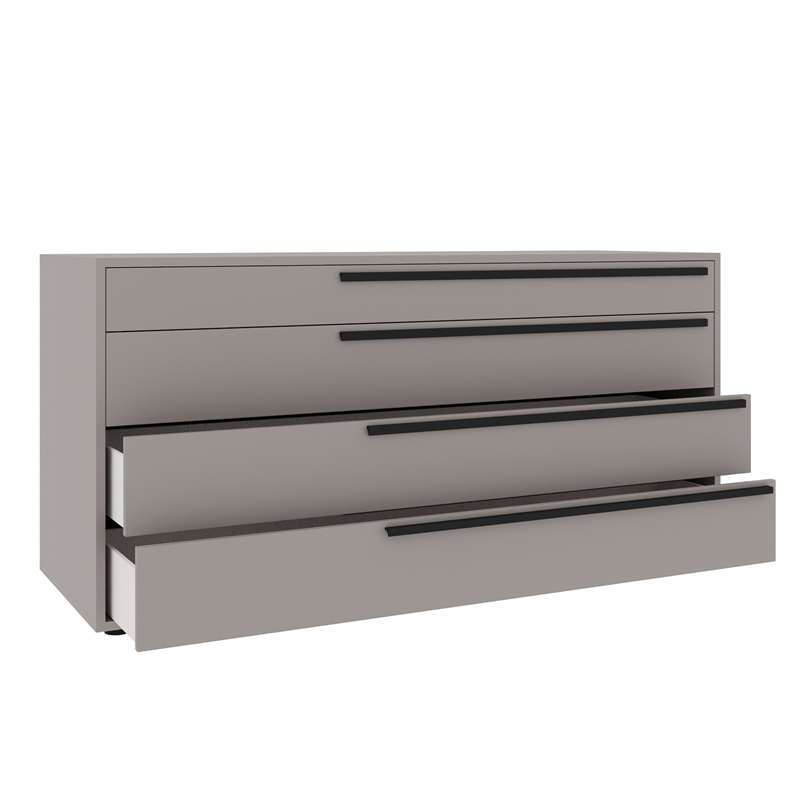 Casabianca Furniture Carter Wood 4-Drawers Bedroom Dresser in Taupe Matte