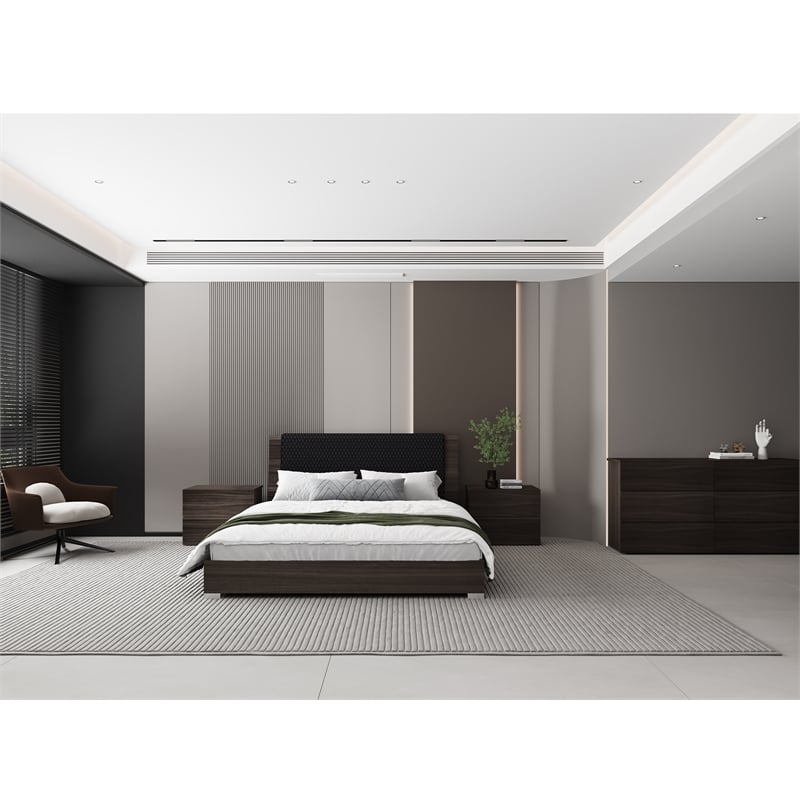 Casabianca Furniture Ayla Wood 6-Drawers Bedroom Dresser in Dark Oak Melamine