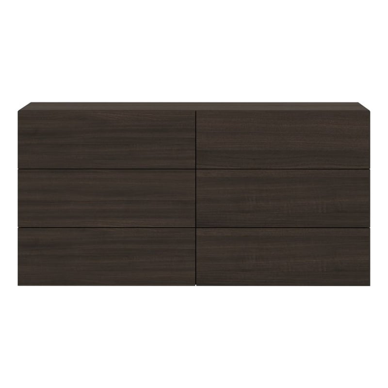 Casabianca Furniture Ayla Wood 6-Drawers Bedroom Dresser in Dark Oak Melamine