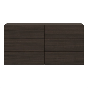 Casabianca Furniture Ayla Wood 6-Drawers Bedroom Dresser in Dark Oak Melamine
