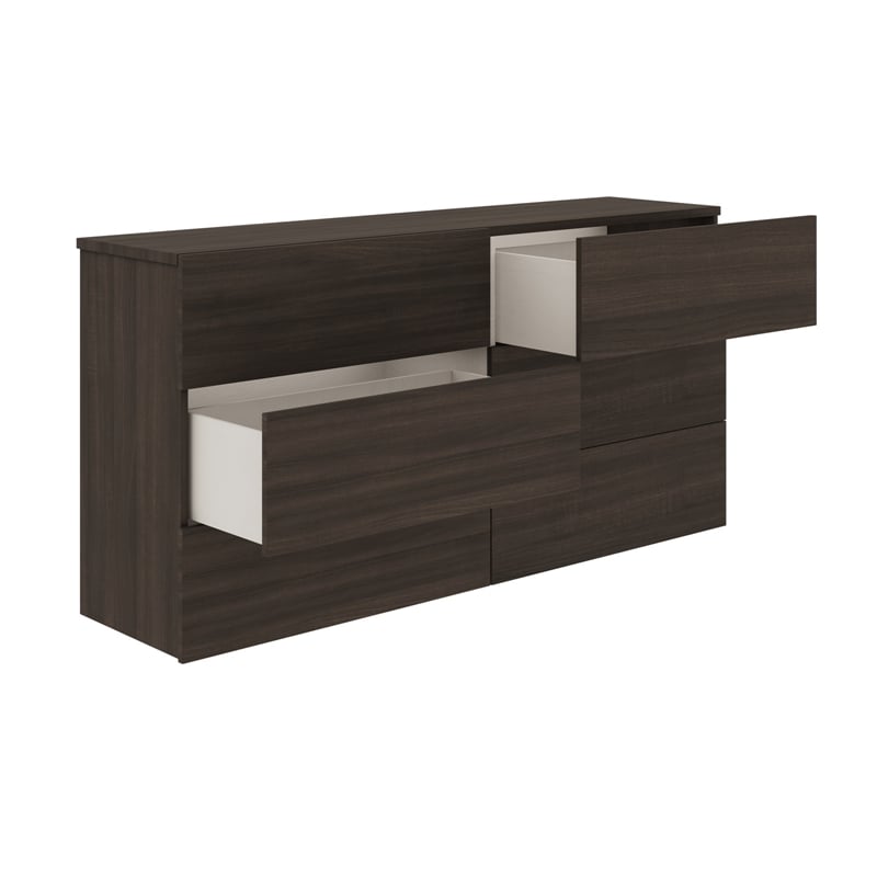 Casabianca Furniture Ayla Wood 6-Drawers Bedroom Dresser in Dark Oak Melamine