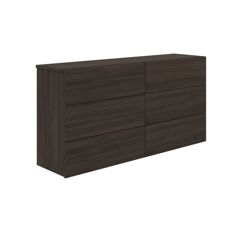 Casabianca Furniture Ayla Wood 6-Drawers Bedroom Dresser in Dark Oak Melamine