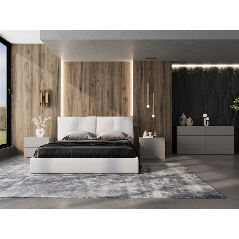 Casabianca Furniture Ayla Wood 6-Drawers Bedroom Dresser in Taupe Matte