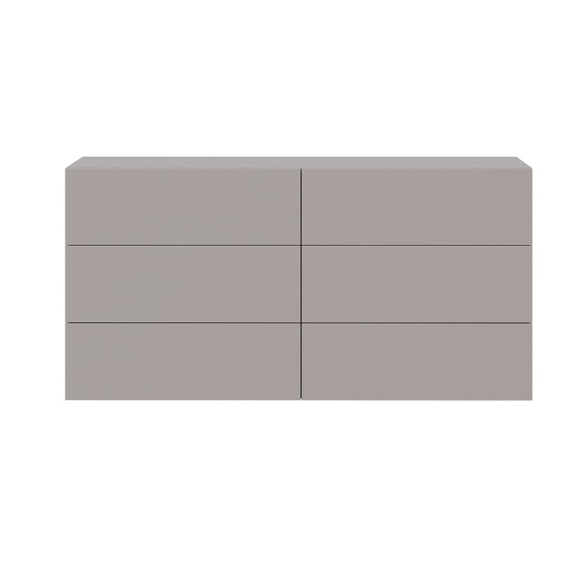 Casabianca Furniture Ayla Wood 6-Drawers Bedroom Dresser in Taupe Matte