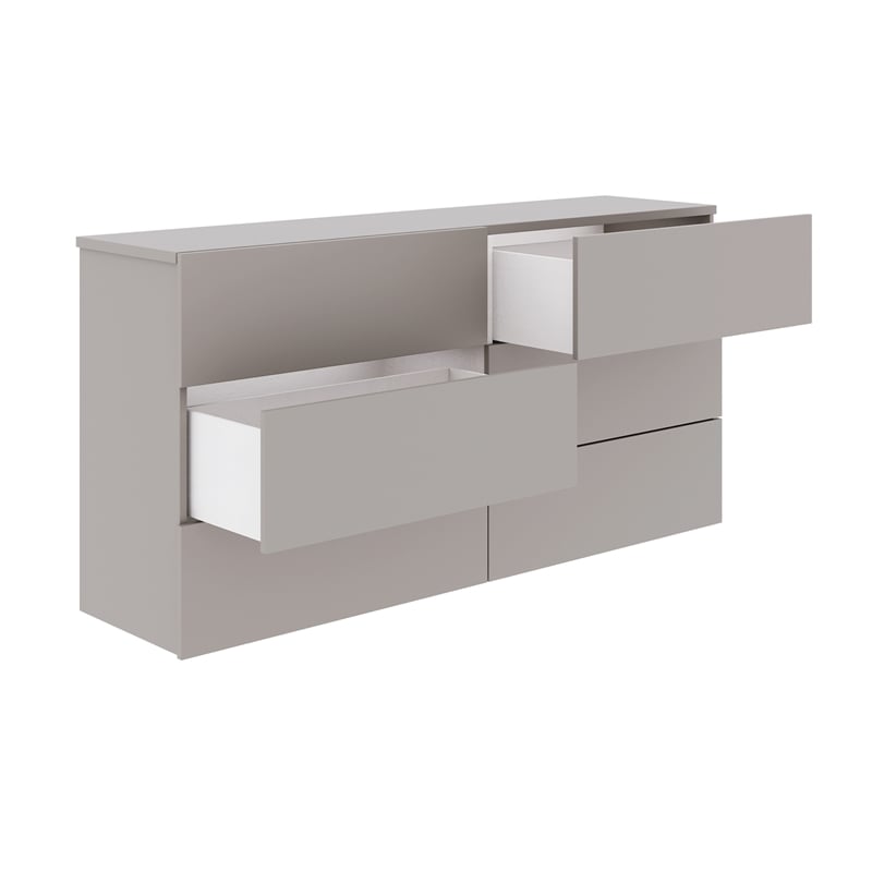 Casabianca Furniture Ayla Wood 6-Drawers Bedroom Dresser in Taupe Matte