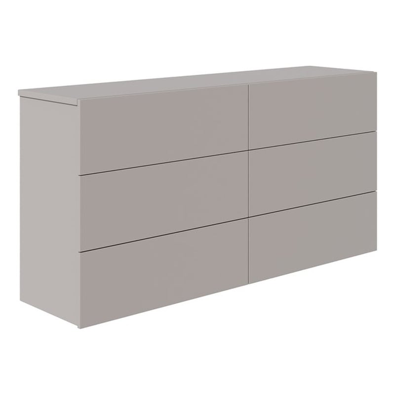 Casabianca Furniture Ayla Wood 6-Drawers Bedroom Dresser in Taupe Matte