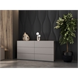 Casabianca Furniture Ayla Wood 6-Drawers Bedroom Dresser in Taupe Matte