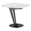 Casabianca Furniture Leaf End Table in White Marbled Porcelain
