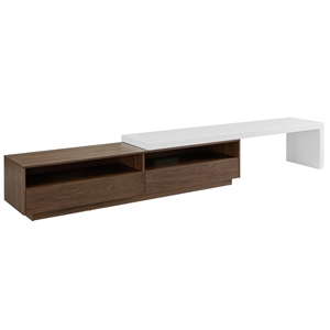 Casabianca Celine Engineered Wood Extendable Entertainment Center Walnut Veneer