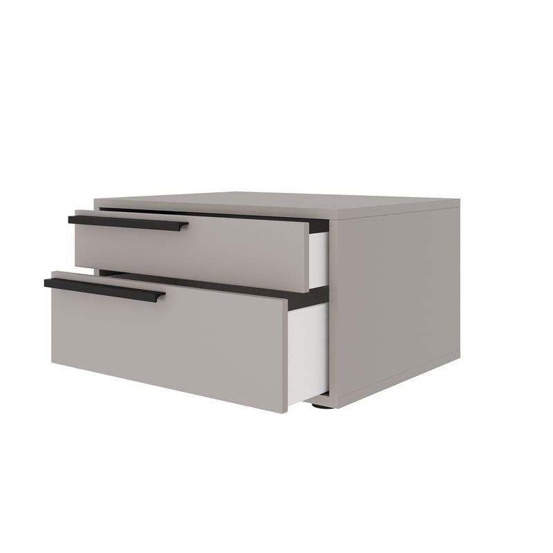Casabianca Furniture Carter Wood Left Nightstand in Taupe Matte