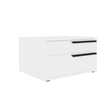 Casabianca Carter Wood Right Nightstand in White High Gloss Black Handles