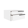 Casabianca Carter Wood Right Nightstand in White High Gloss Black Handles