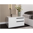 Casabianca Carter Wood Right Nightstand in White High Gloss Black Handles