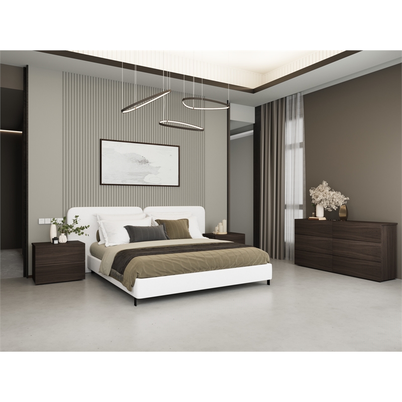 Casabianca Furniture Ayla Wood Nightstand in Dark Oak Melamine