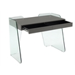 Casabianca Furniture Archie Engineered Wood Office Desk in Gray High Gloss