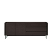 Casabianca Furniture Il Vetro Engineered Wood Buffet in Gray Oak Veneer