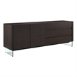 Casabianca Furniture Il Vetro Engineered Wood Buffet in Gray Oak Veneer
