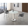 Casabianca Furniture Suzzie Linen Upholstered Swivel Counter Stool in Gray