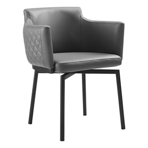 Casabianca Furniture Suzzie 180 Swivel Arm Dining Chair in Gray PU-Leather