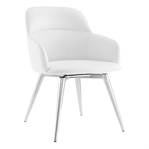 Casabianca Furniture Pirouette Polyurethane Swivel Dining Chair in White