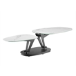 Casabianca Furniture Leaf Swivel Coffee Table in White Marbled Porcelain